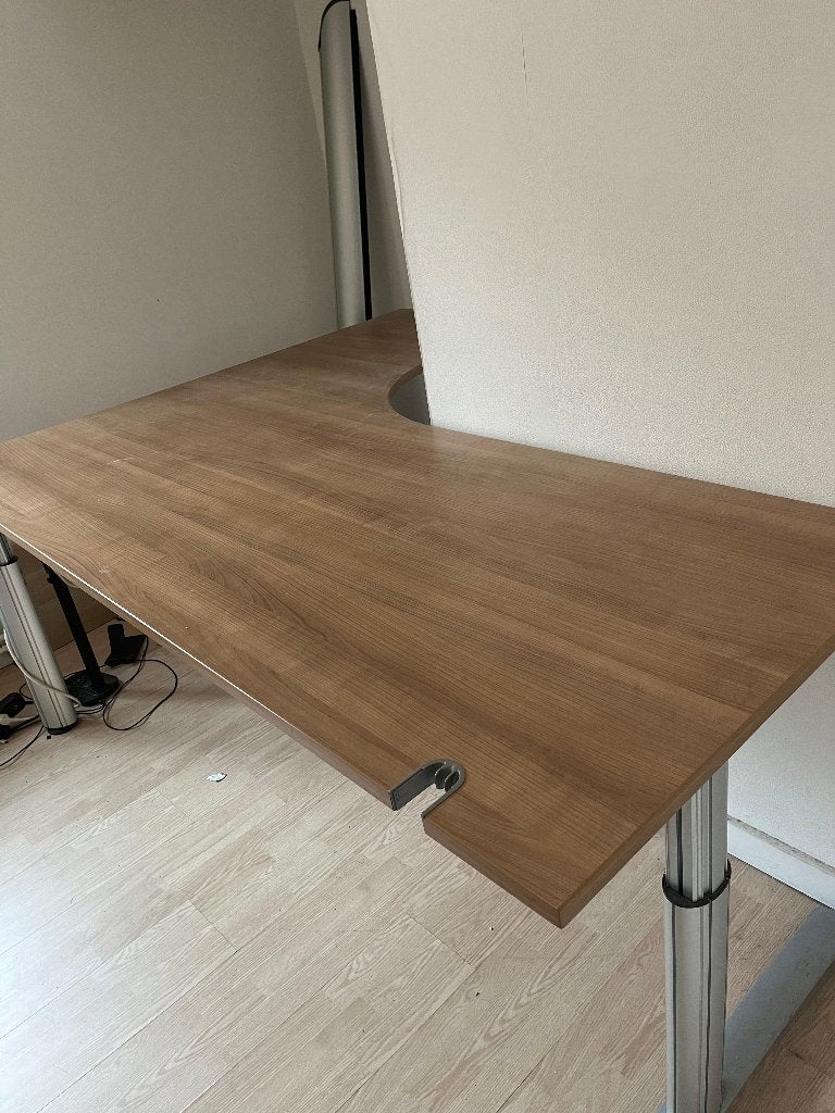 Prachtig groot bureau, Ophalen, Gebruikt, Hout, Hoekbureau