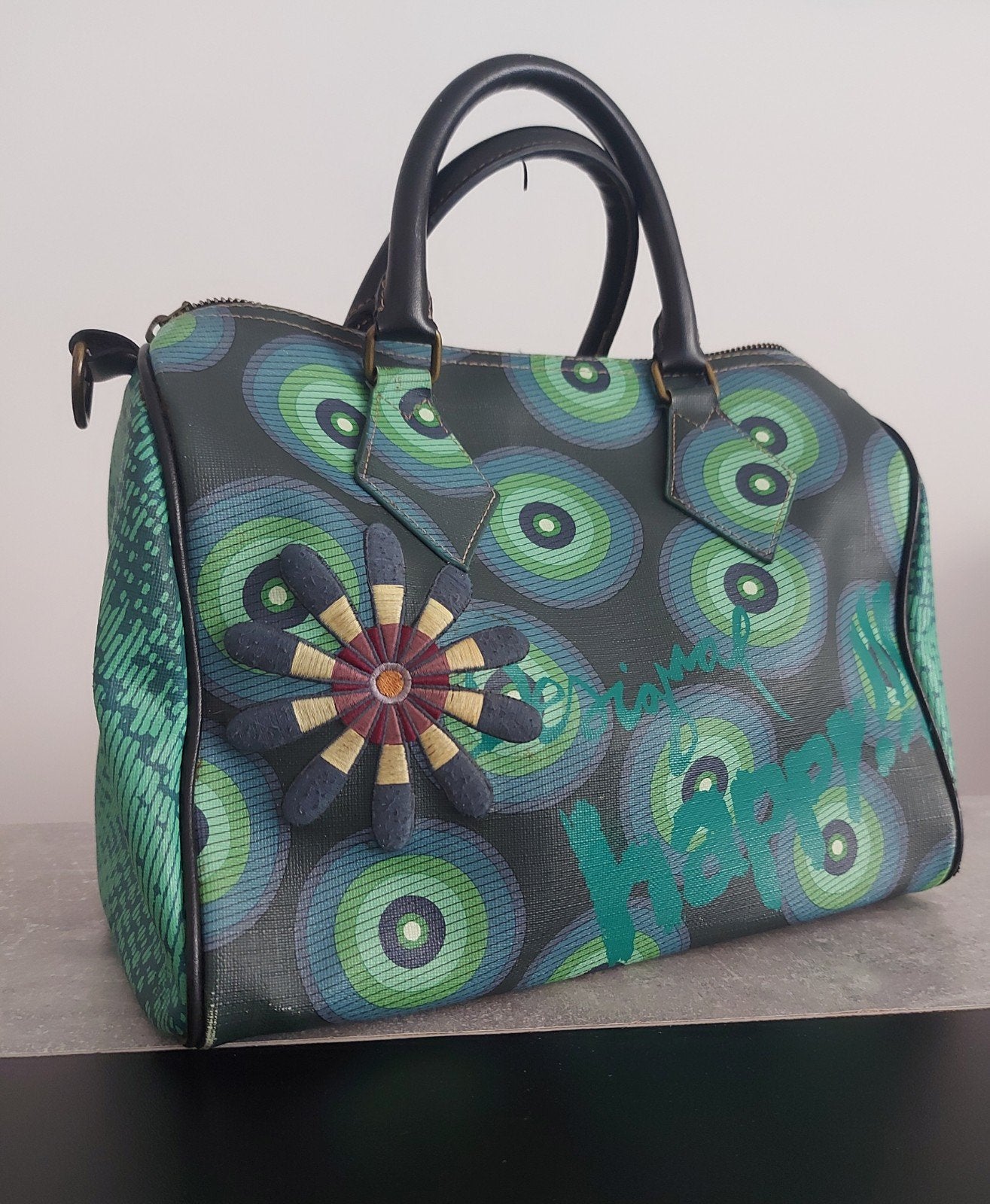Desigual handtas - VINTAGE, Ophalen of Verzenden, Zo goed als nieuw, Groen, Handtas