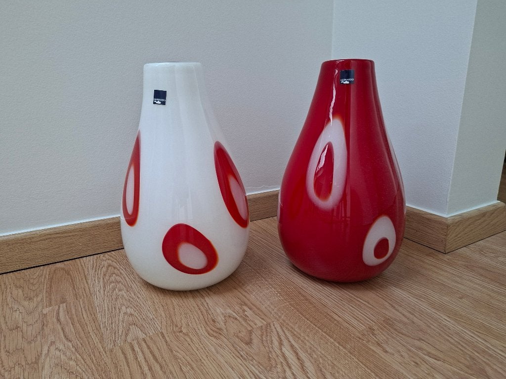 Twee unieke vazen, Enlèvement, Comme neuf, Verre, 45 cm