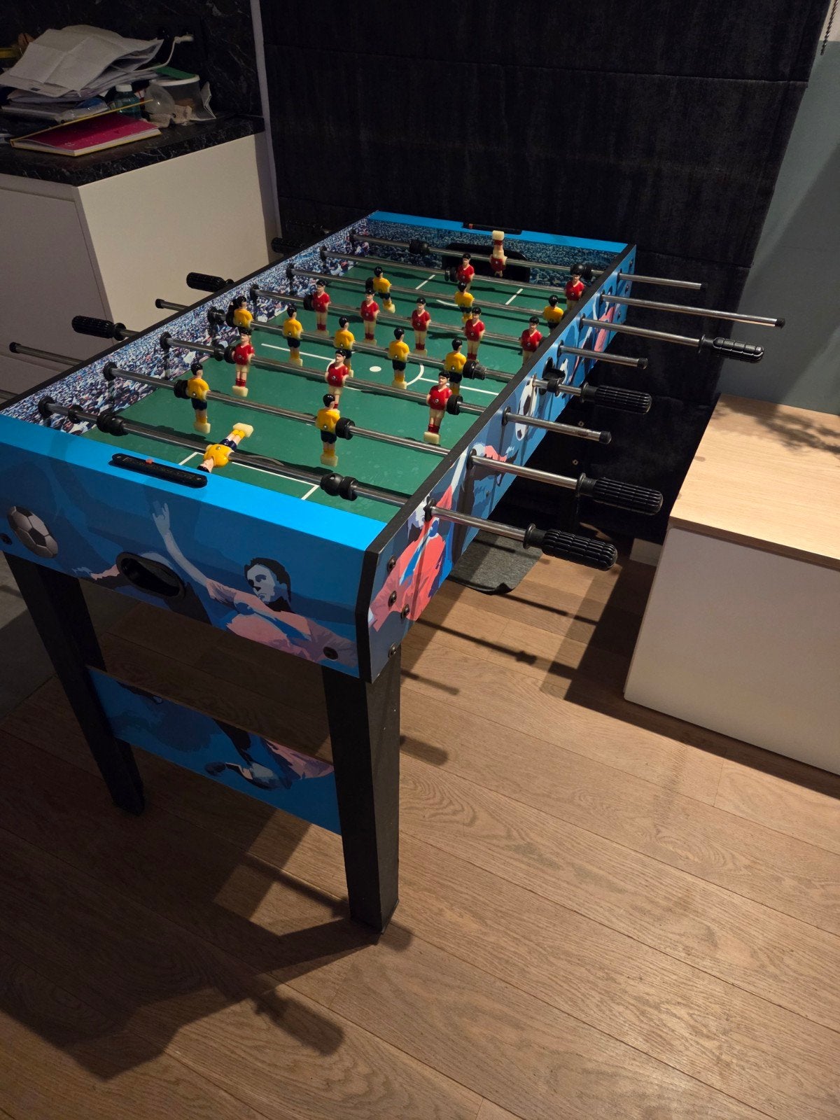 Tafelvoetbal, Ophalen, Gebruikt