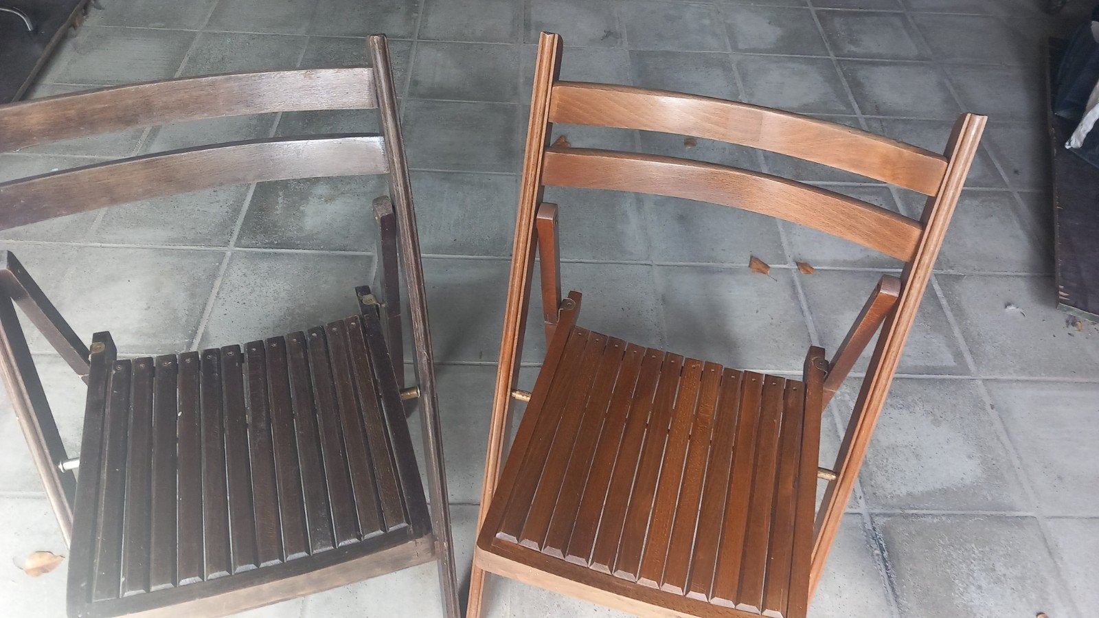 2 anciennes chaises en bois pliantes, Enlèvement, Utilisé, Bois