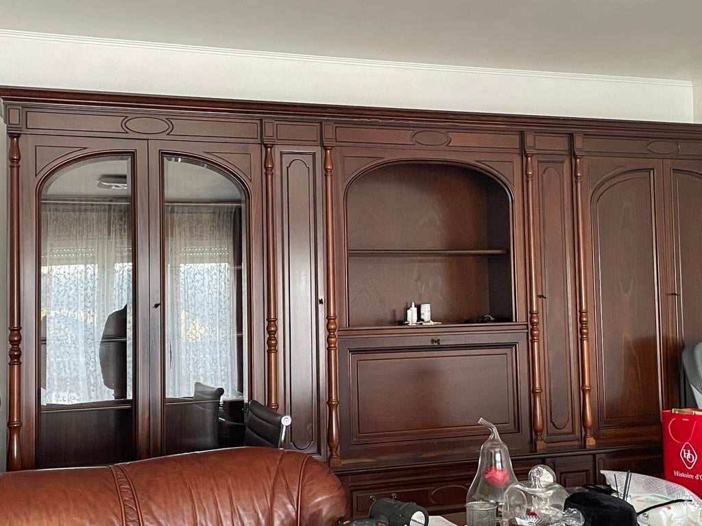Armoire et table extensible en bois divan et 2 fauteuil, Maison & Meubles, Enlèvement, Autres essences de bois
