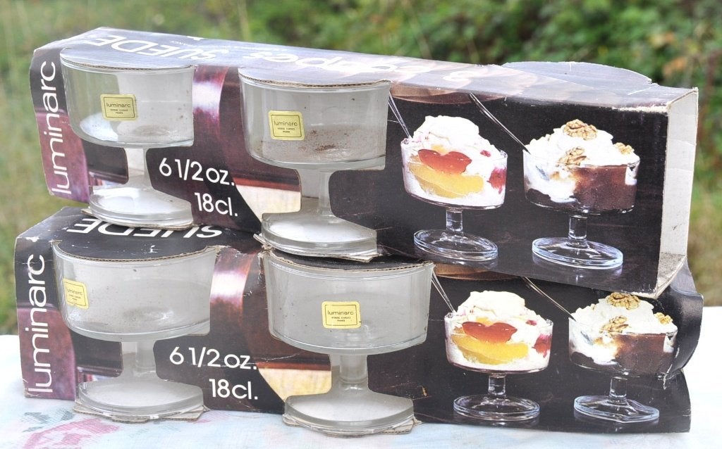 6 coupes a glace luminarc vintage non utilisée, Maison & Meubles, Neuf, Enlèvement ou Envoi, Vintage, Verre