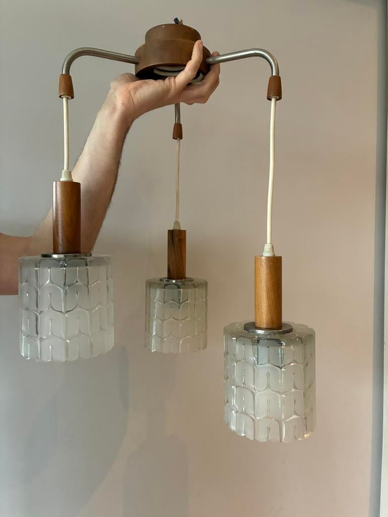 Vintage Massive lamp, Ophalen, Zo goed als nieuw, Glas