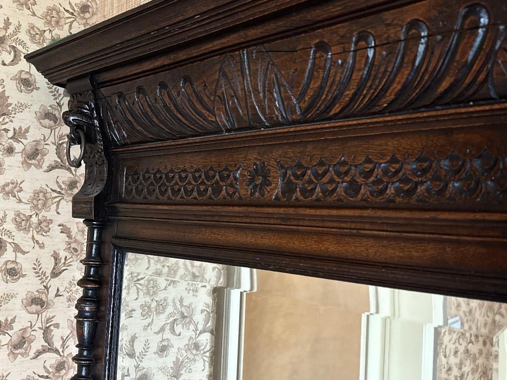 Miroir ancien avec ornements, Antiquités & Art, Antiquités | Miroirs, Enlèvement, Rectangulaire