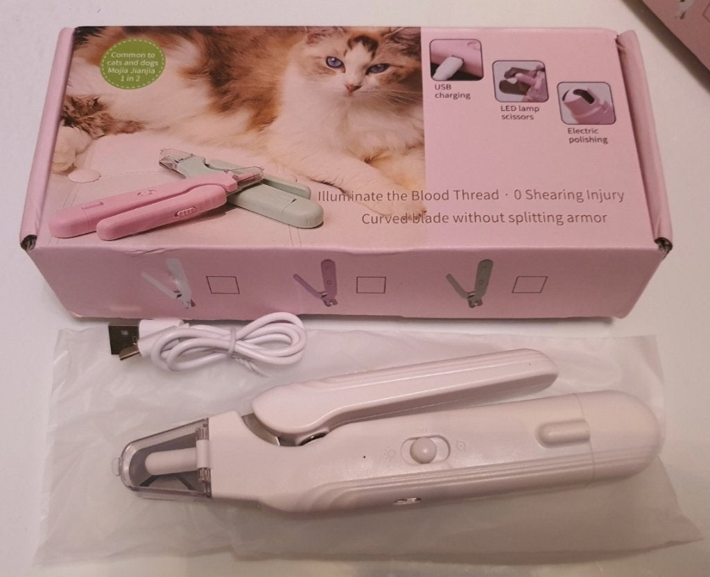 Elektrische nagelknipper en vijl voor hond/kat met LED-lamp, Enlèvement ou Envoi, Neuf