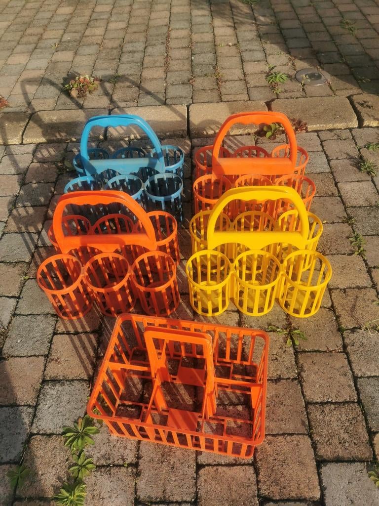 Vintage set van 5 PLA flessenhouders