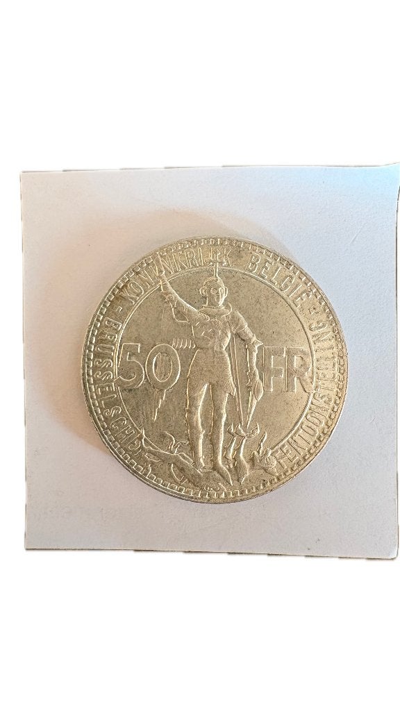 LEOPOLD III: Zilver 50 FRANCS 1935V positie B, Ophalen of Verzenden, Zilver, Zilver