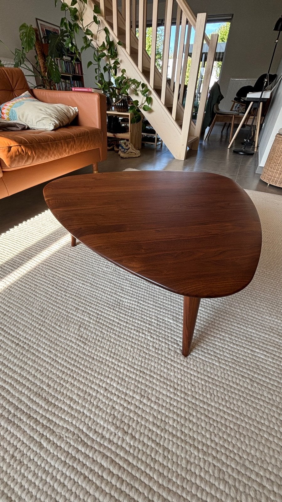 Salontafel masief notenhout la redoute, Maison & Meubles, 50 à 100 cm, Comme neuf, Enlèvement, 50 à 100 cm