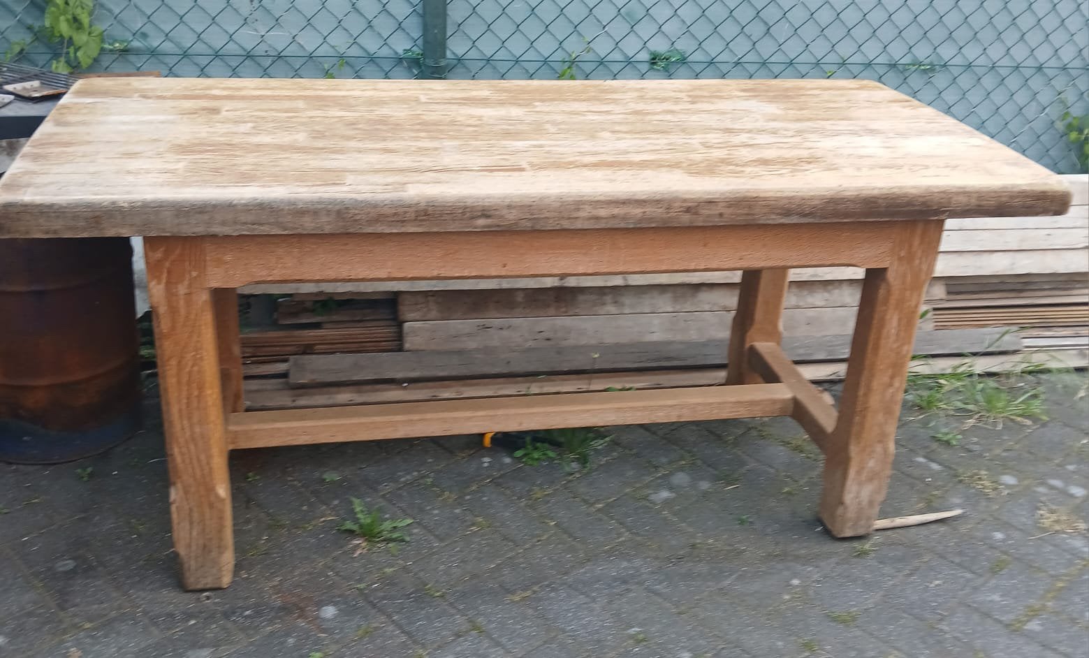 Oude eiken eettafel 80 x 180, Ophalen, Zo goed als nieuw