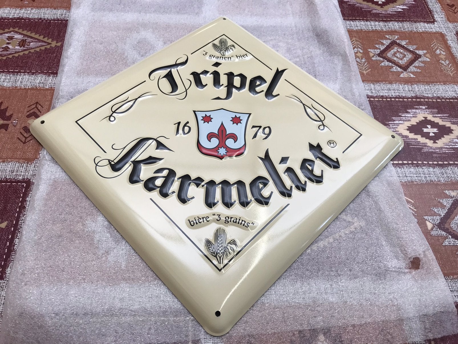 Panneau d'affichage en métal triple carmélite, Enlèvement ou Envoi, Comme neuf, Panneau publicitaire