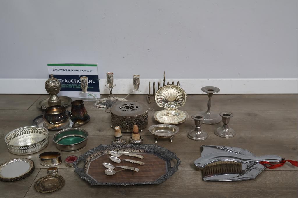 Mix van 27-Stuks Verzilverd & Tin, Antiquités & Art, Antiquités | Étain