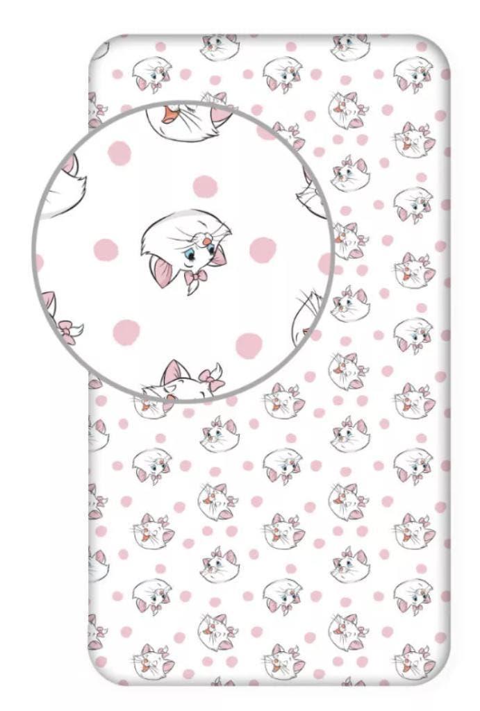 Marie Cat Hoeslaken 90x200 cm - Disney Aristocats - Katoen, Meisje, Nieuw, Ophalen of Verzenden, Wit