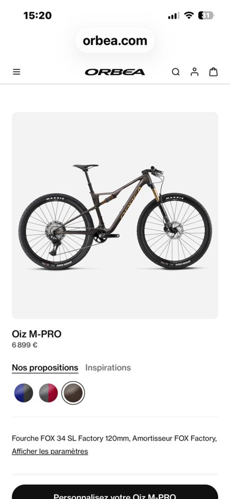 Orbea oiz M pro Taille L. NEUF, Vélos & Vélomoteurs, Neuf, Autres marques, Enlèvement, VTT tout suspendu