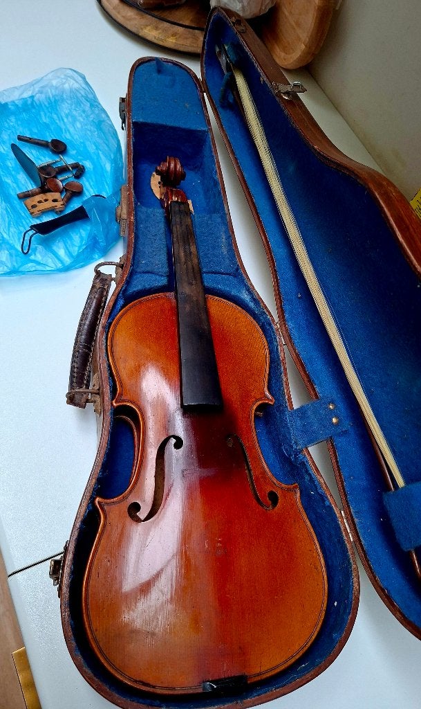 Franse Mirecourt viool jaren 20, Muziek en Instrumenten, Ophalen of Verzenden, Gebruikt, Viool, Met koffer