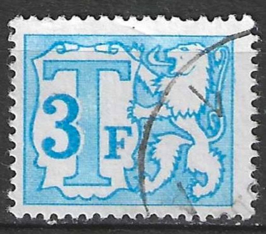 Belgique 1966 - OBP 68ATx - Timbre fiscal 3 F. (ST), Timbres & Monnaies, Timbres | Europe | Belgique, Envoi, Affranchi, Oblitéré
