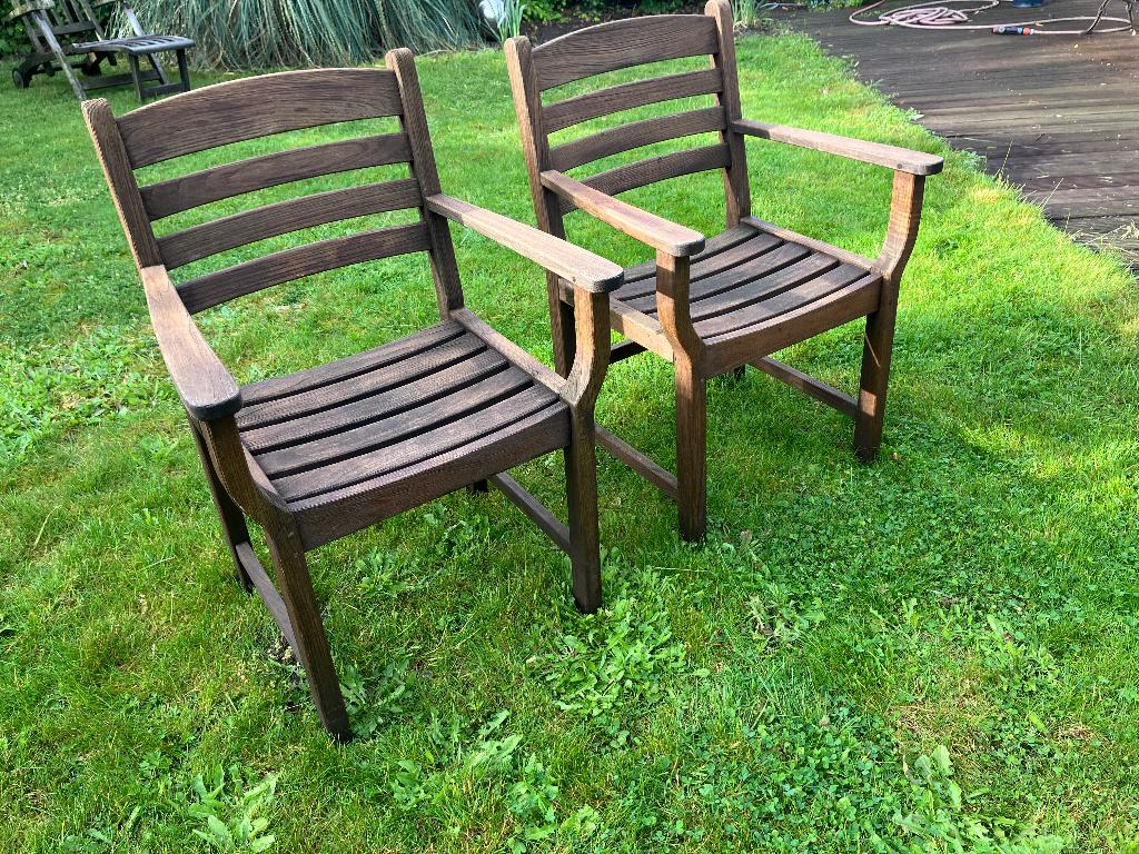terrasstoelen teak Gloster, Ophalen, Gebruikt, Hout