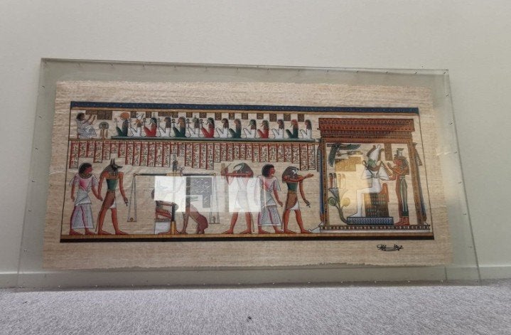 Groot ingelijst Egyptische Papyrus, Ophalen of Verzenden