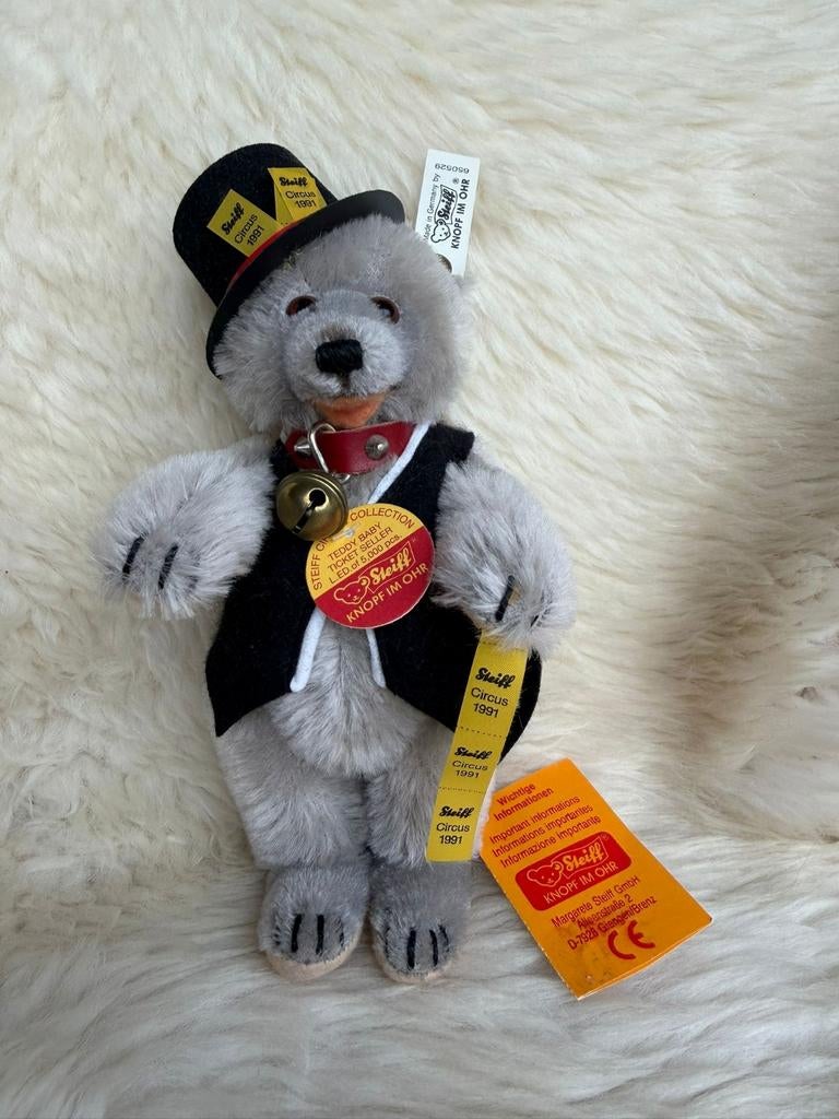 Steiff teddy baby ticket seller -Golden age of circus, Collections, Ours & Peluches, Enlèvement ou Envoi, Steiff