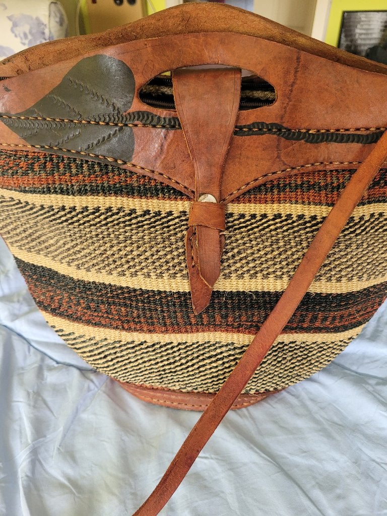 Sac à bandoulière cuir et cordes artisanale, Enlèvement, Neuf, Cuir