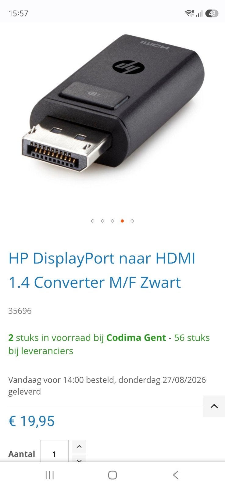 HP Displayport hdmi, Informatique & Logiciels, Enlèvement, Utilisé