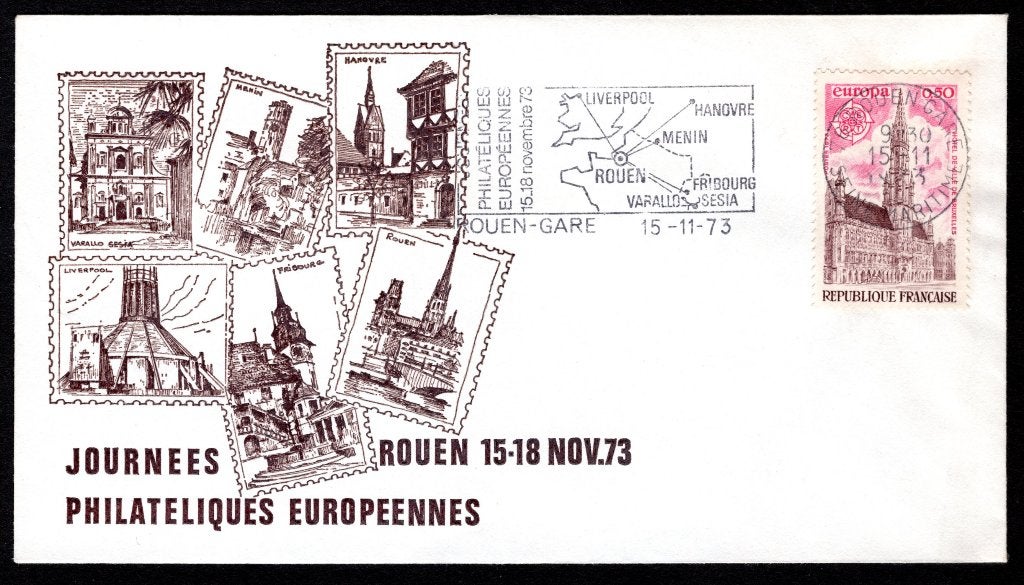 FRANKRIJK Journees Philateliques Rouen 15-18 Nov. 1973, Verzenden, Gestempeld