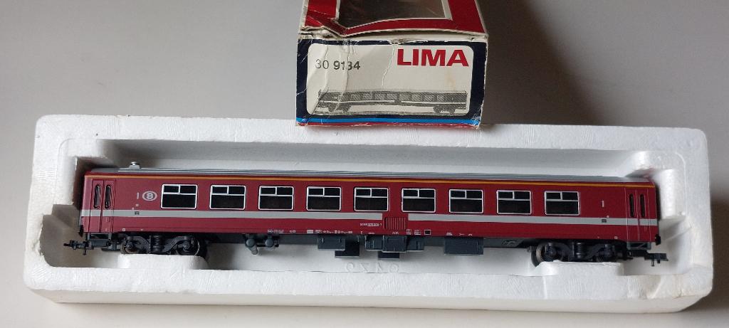 SNCB/NMBS LIMA CAR M4 1CL. BORDEAUXROOD*HO* DC, Gelijkstroom, Verzenden, Lima, Gebruikt
