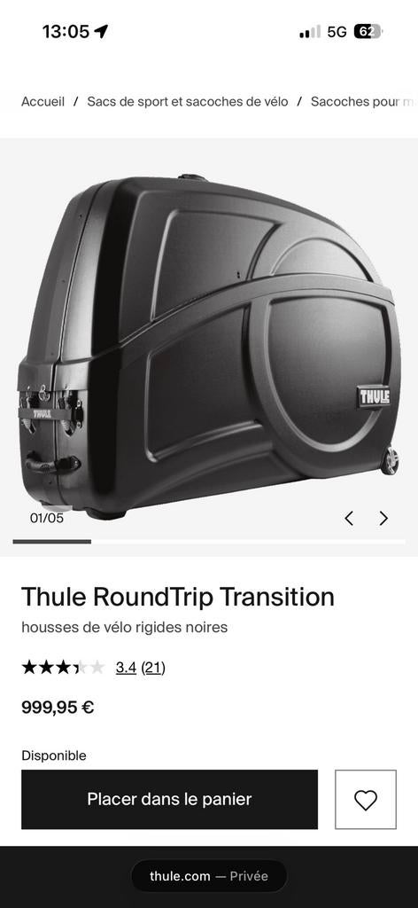 Valise Vélo Thule Roundtrip Transition, Ophalen, Gebruikt