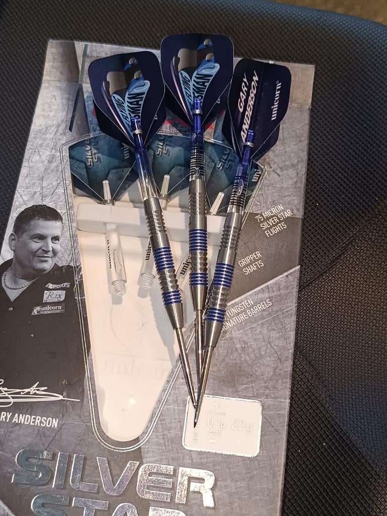 Gary Anderson Silver Star 22gr, Sport en Fitness, Darts, Ophalen of Verzenden, Flights