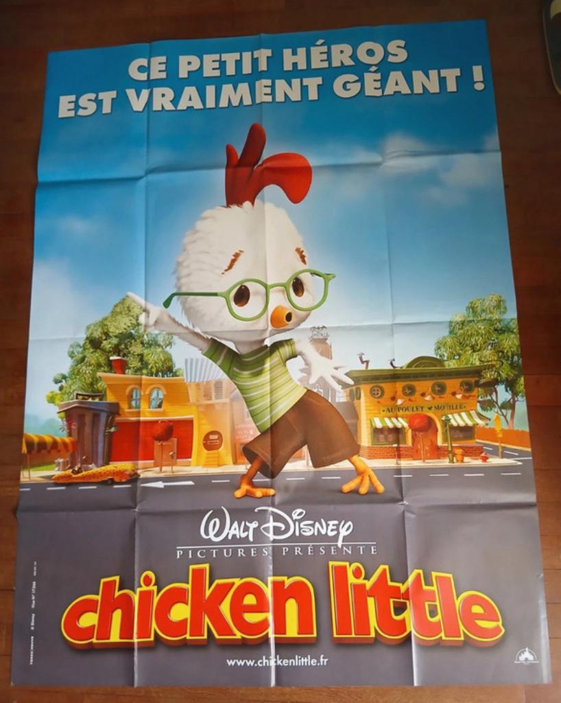 Chicken Little poster, Rechthoekig Staand, Deurposter of groter, Ophalen of Verzenden, Zo goed als nieuw