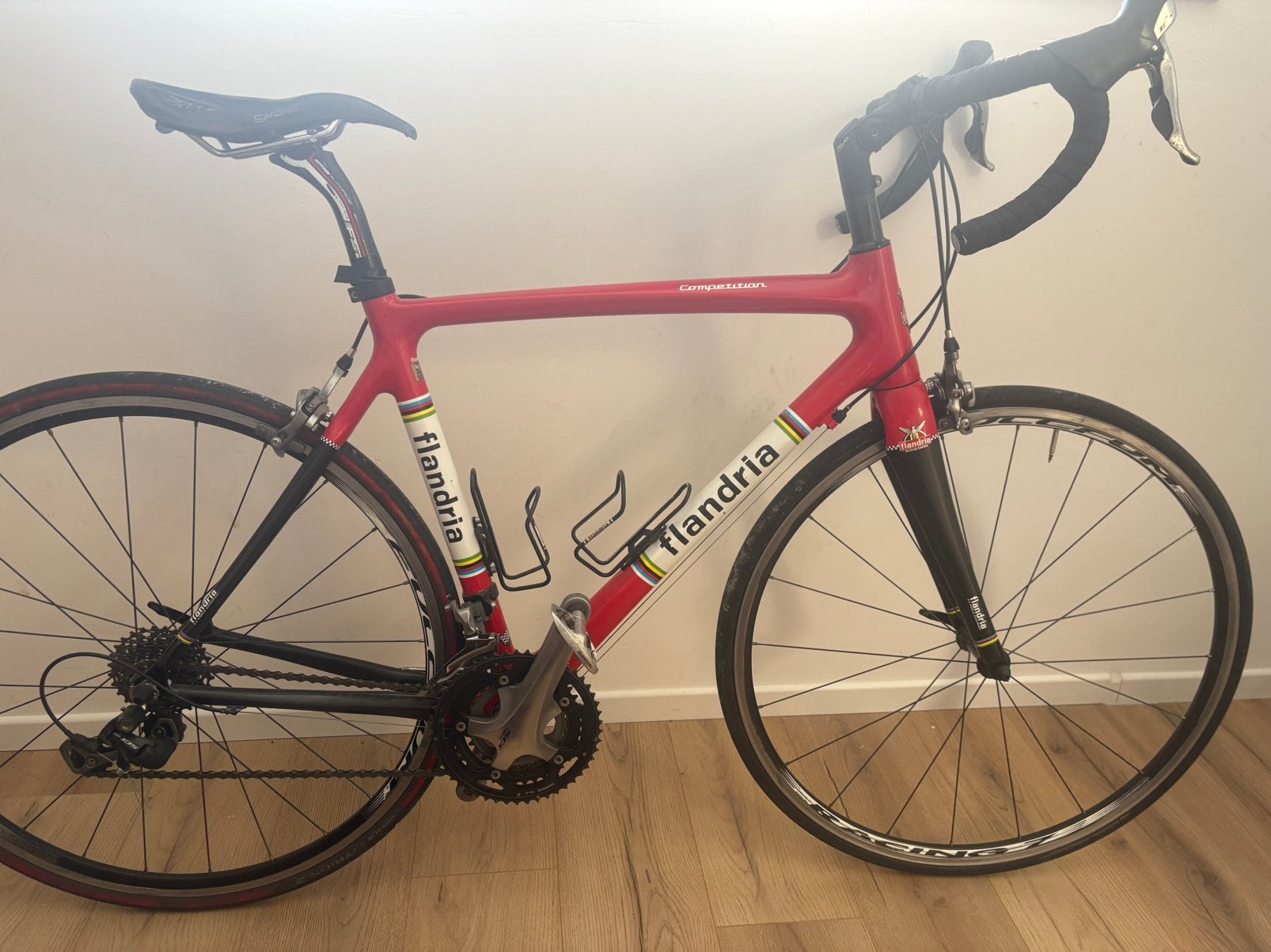 Flandria competition koersfiets volledig carbon, Enlèvement, Utilisé, Carbone, Autres marques