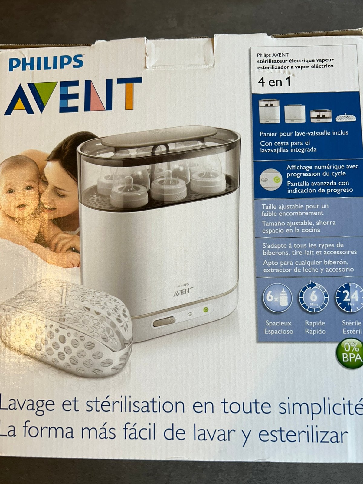 Philips AVENT stérilisateur électrique vapeur, Enlèvement, Comme neuf, Tire-lait, Philips Avent