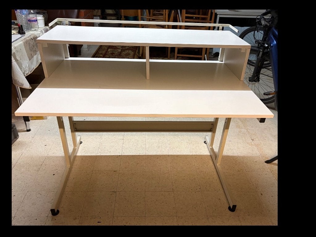 witte computertafel, Ophalen, 70 tot 120 cm, Zo goed als nieuw, 80 cm of meer