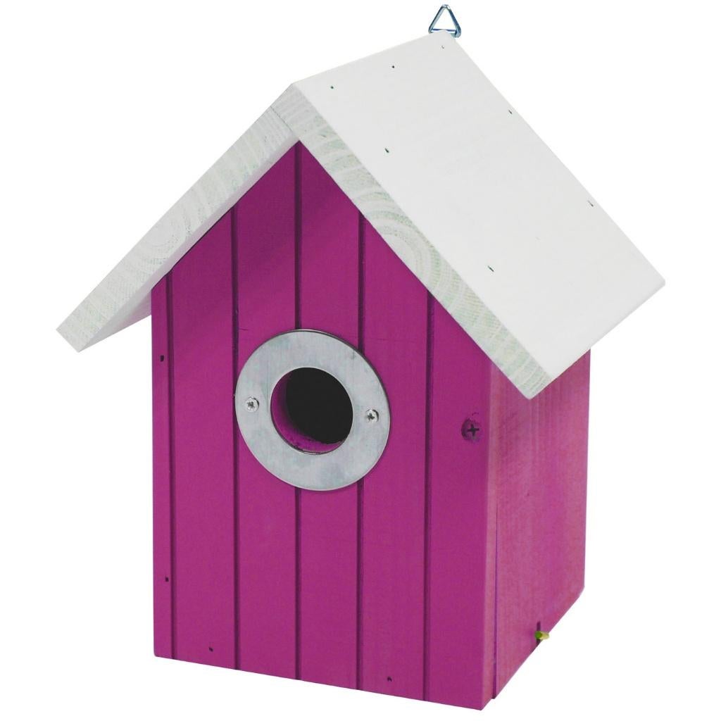 Vogelnestkastje Wit Dak Roze