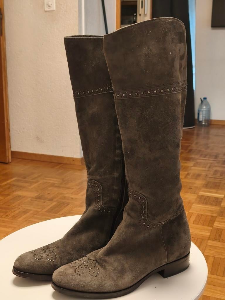 Bottes hautes en cuir véritable pour femme Vero Cuoio, Kleding | Dames, Schoenen, Verzenden, Hoge laarzen