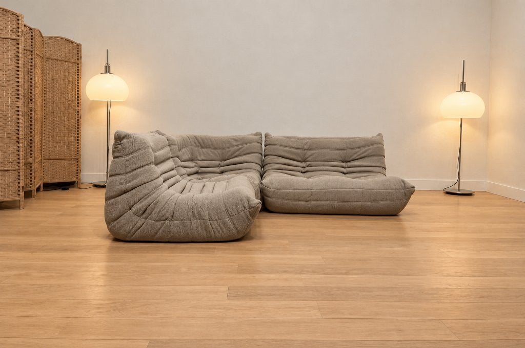 NEUF Ligne Roset Togo Ensemble 3 Pièces Taupe + GARANTIE, Maison & Meubles, Neuf, 150 cm ou plus, Tissus, Design Bank Bankstel Zetel Hoekbank Ligne Roset