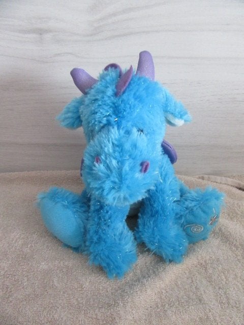 Blauwe draak - Russ - Shining Stars - knuffel - 2006, Overige karakters, Overige typen, Blauw, Nieuw