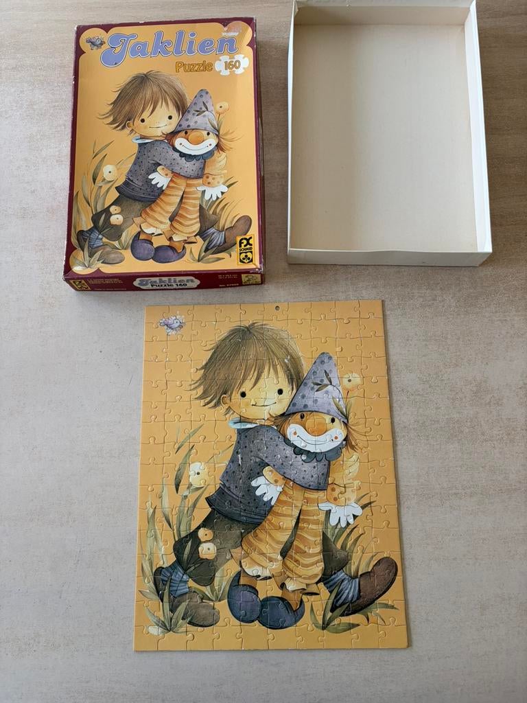 Vintage puzzel Jaklien 160 stukjes, Ophalen of Verzenden, Meer dan 50 stukjes, Gebruikt, 6 jaar of ouder