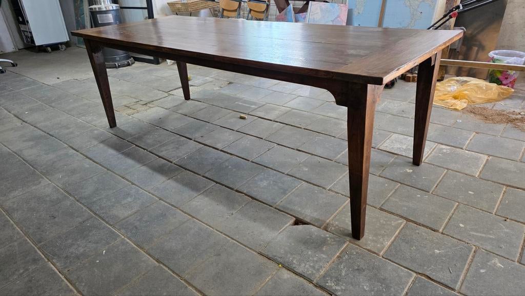 250 cm lange boerentafel mooi geleefd blad, Enlèvement ou Envoi
