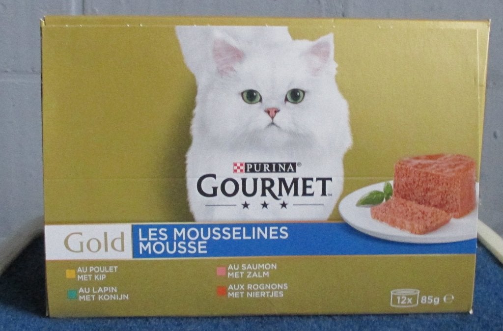 gourmet mousse 12 x 0,85 gram kat, Dieren en Toebehoren, Dierenvoeding, Ophalen, Kat