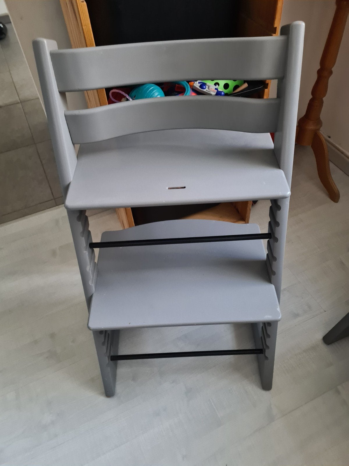 Trip trap stokke grijs, Enlèvement