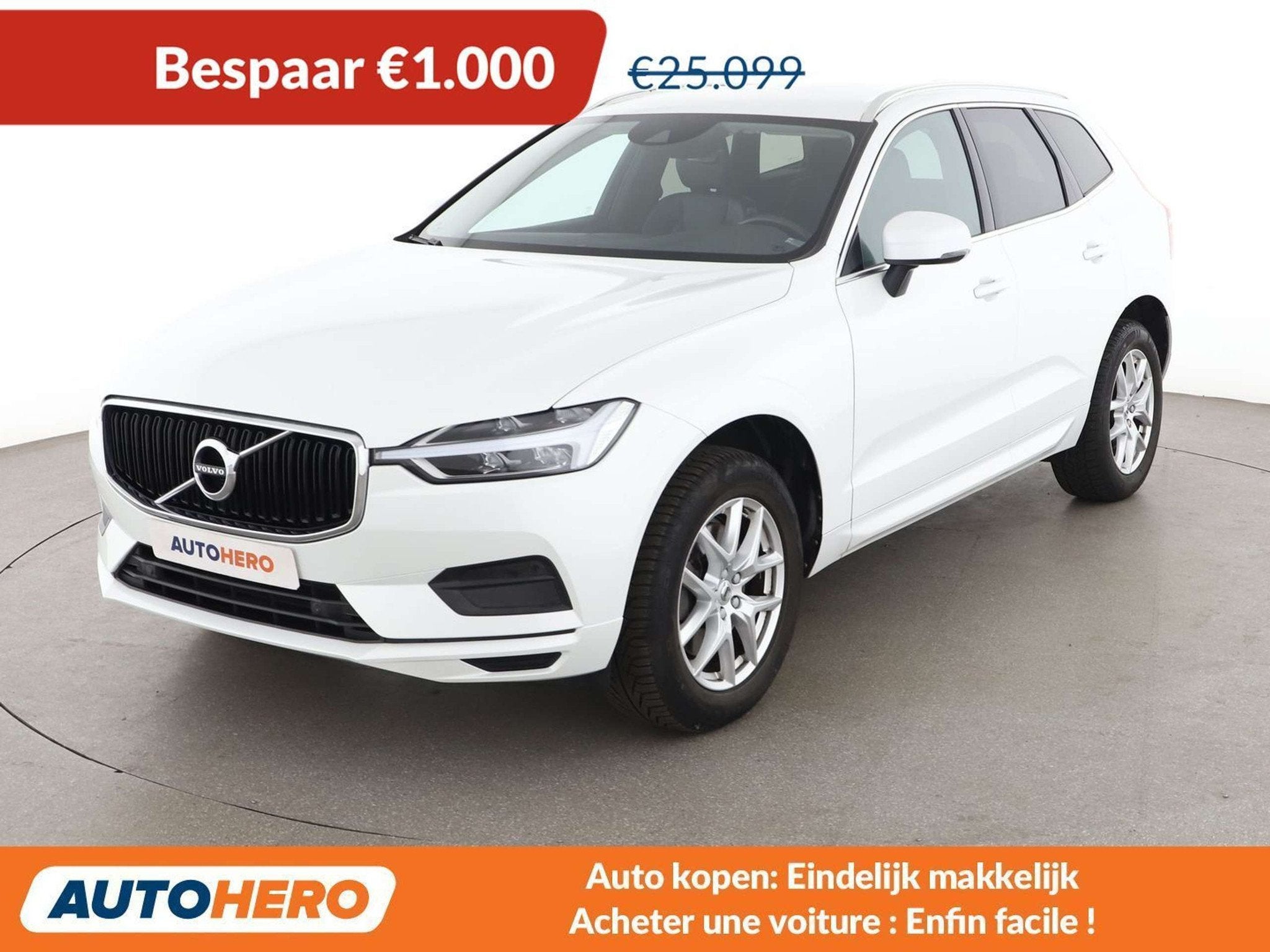 Volvo XC60 2.0 T4 Momentum Pro 2WD (bj 2019, automaat), Auto's, Volvo, Gebruikt, 1969 cc, Wit, Leder