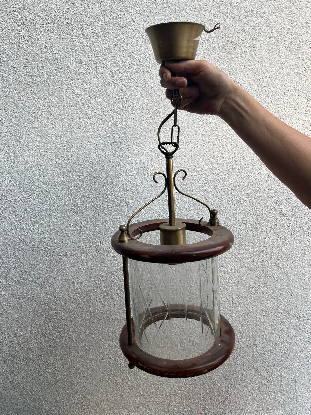 Lampe suspendue cylindrique française 1950-1970, Maison & Meubles, Enlèvement