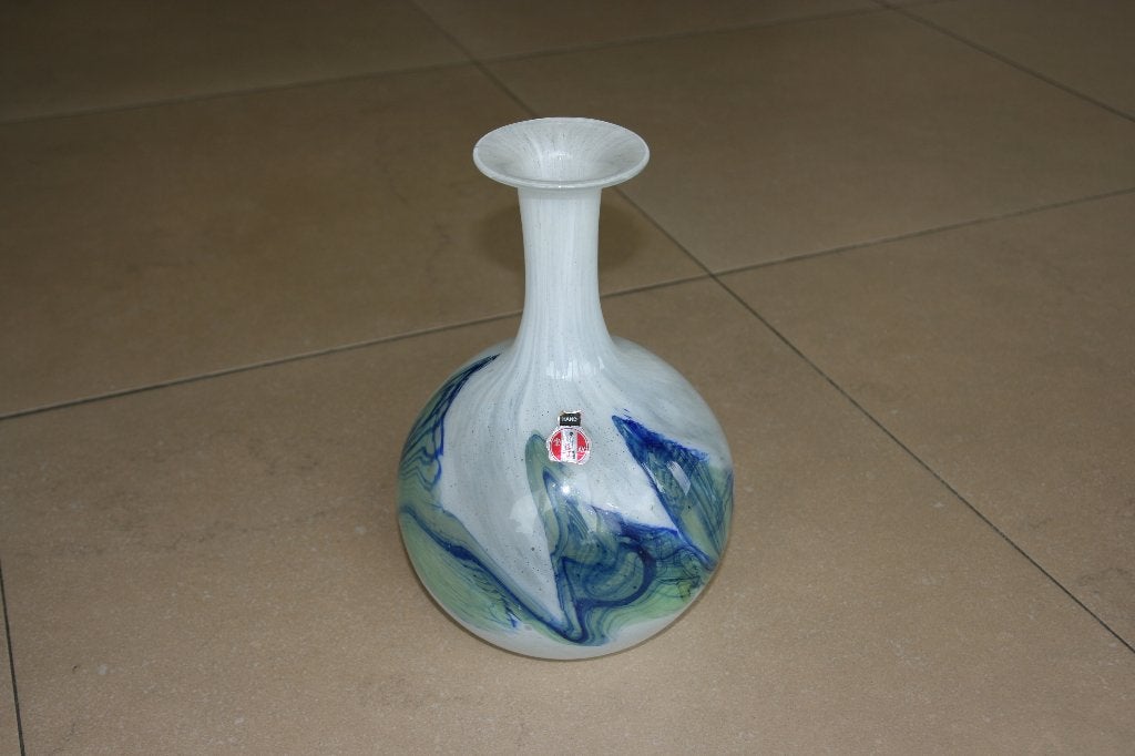 prachtige handgeblazen vaas Empoli glas, Verzenden