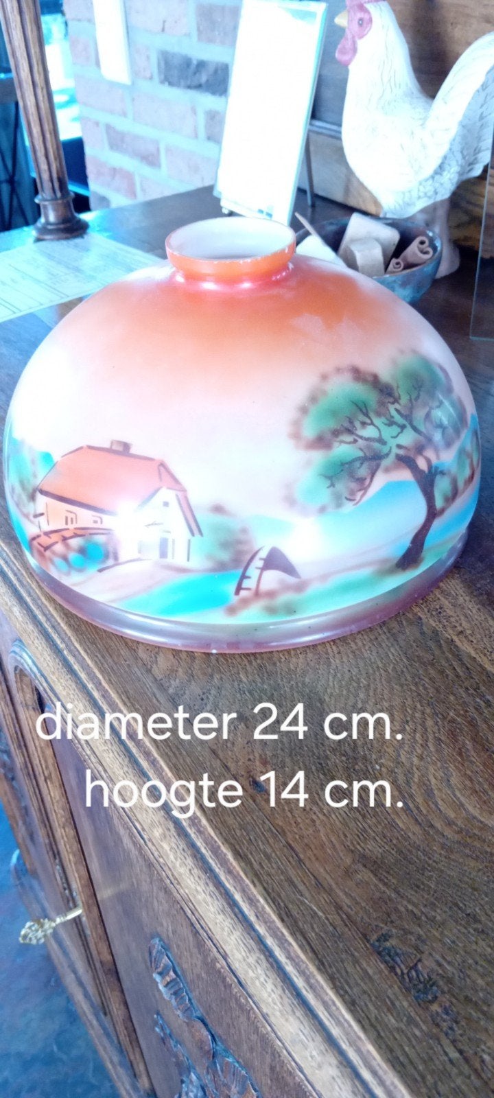 Antiek opaline lampenkapje, Antiek en Kunst, Ophalen of Verzenden