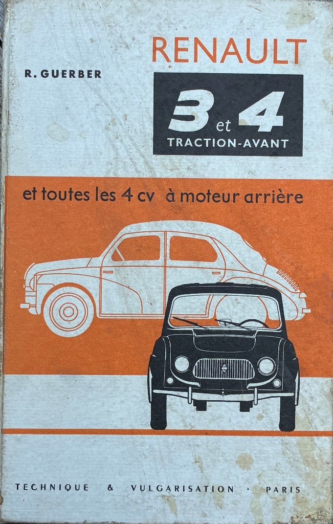 Livre sur l'entretien et dépannage des Renault 3 et 4, Livres, Technique, Enlèvement ou Envoi, Utilisé, Technique automobile, R. Guerber