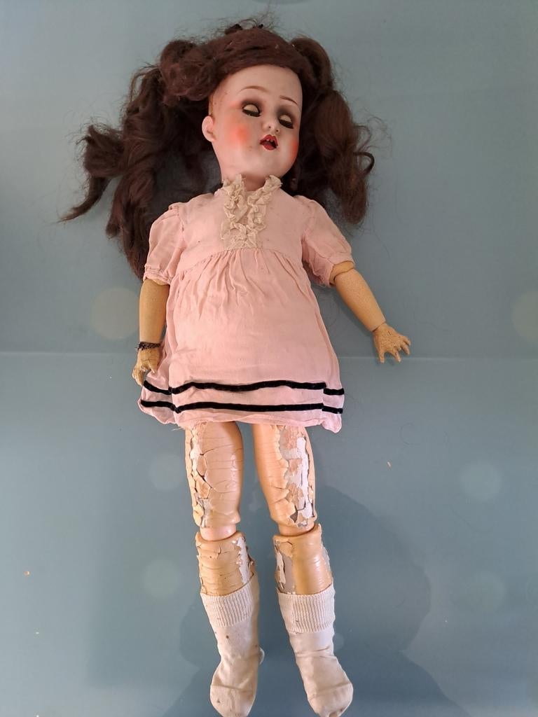 Antieke porseleine pop, Verzamelen, Poppen, Ophalen, Pop
