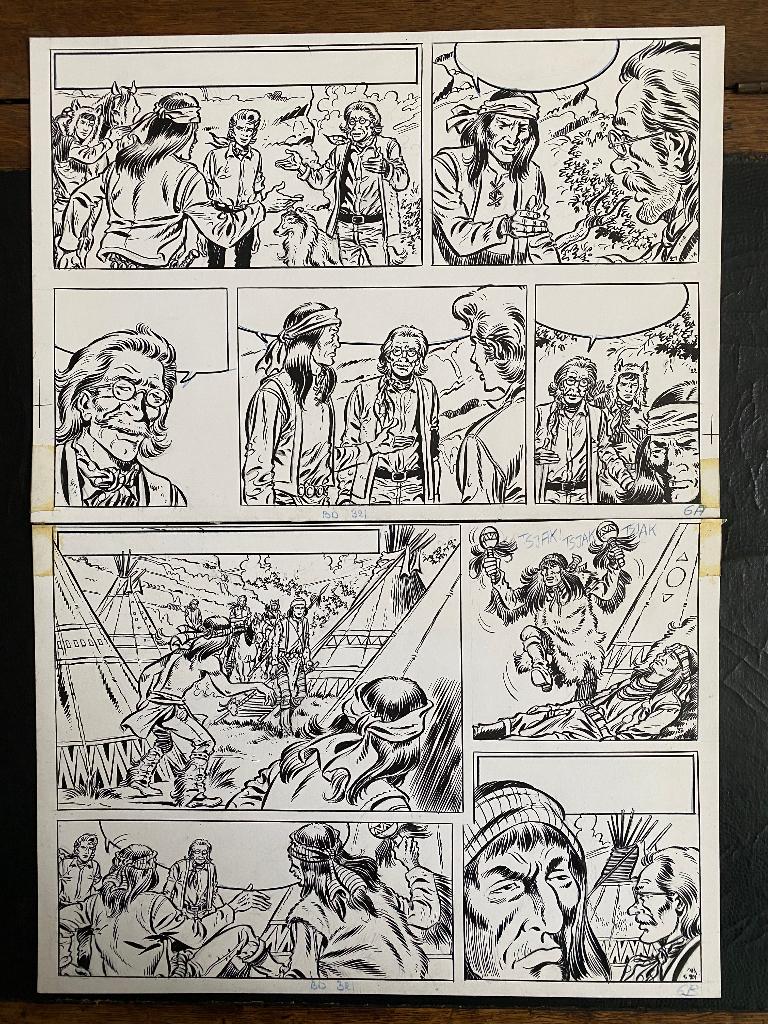 Bessy - Originele geïnkte Pagina 6 - De Berglopers, Eén stripboek, Ophalen of Verzenden, Zo goed als nieuw, Jeff Broeckx