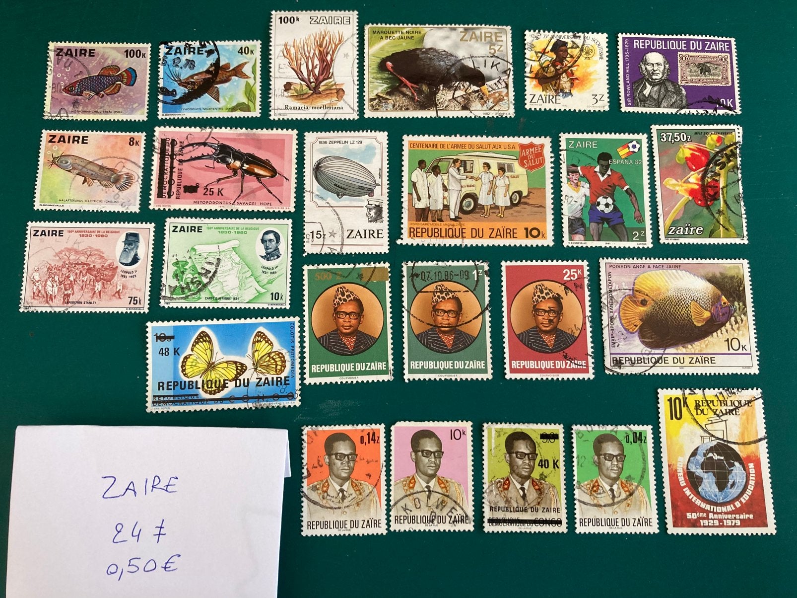 Lot de timbres du Zaïre, Enlèvement ou Envoi, Affranchi