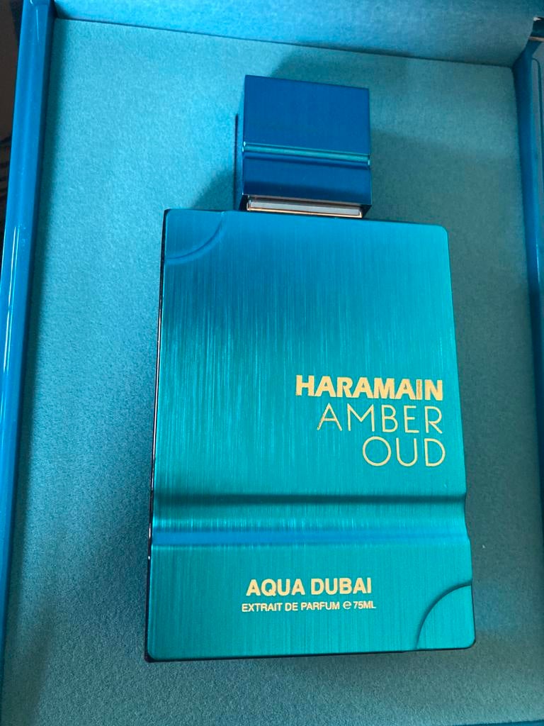 Amber Oud Aqua Dubai Al Haramain Eau De Parfum 75ml, Verzamelen, Parfumverzamelingen, Ophalen, Nieuw, Parfumfles, Gevuld